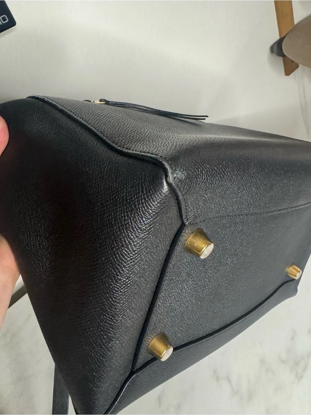 Céline Celine Belt Bag Leather 2 Way Handbag Black EUC